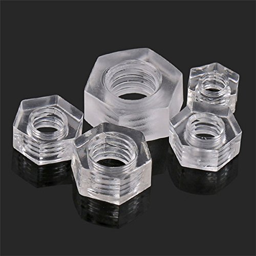 EsportsMJJ Mxhn1 50Pcs Transparent Acryl Muttern Hex Kunststoffmutter Unterlegscheibe Sechskantmuttern M2 M3 M4 M5 - M2 - M2 von EsportsMJJ