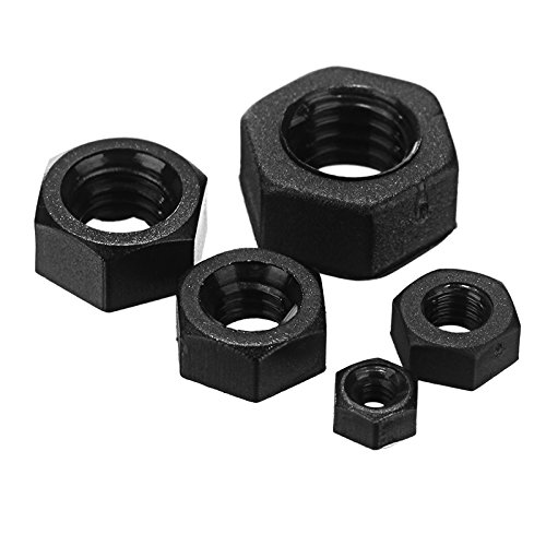 EsportsMJJ Mxhn2 50Pcs Schwarz Nylon Muttern Hex Plastikmutter Scheibe Sechskantmuttern M2 M3 M4 M5 M6 - M3 von EsportsMJJ