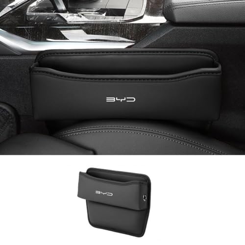 EsprAL Auto Ledersitz Lücken Aufbewahrungsbox, Für BYD Han Song Qin plusdmi Seal Car Mittelkonsole füller MultiFunktions Organizer Schlitztaschen Zubehör,A/Black von EsprAL