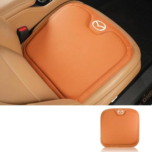 EsprAL Auto PU Leder sitzkissen, Für Mazda 3 5 6 CX-3 CX-30 CX-5 CX-7 CX-8 CX-9 MX-5 Sitzauflagen Atmungsaktiv Atmungsaktiv Anti Rutsch Wasserdicht Bequem sitzschoner Car Zubehör,E/Orange-1PCS von EsprAL