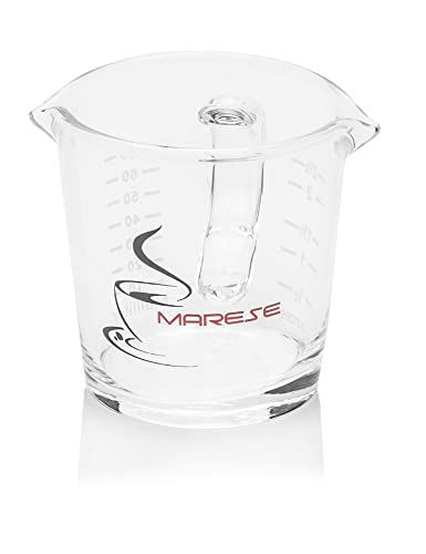 Espresso Shotglas Barista Kaffeeglas Shot-Glas Messbecher 70ml mit Griff und Doppelauslauf Espresso Marese von Espresso Marese