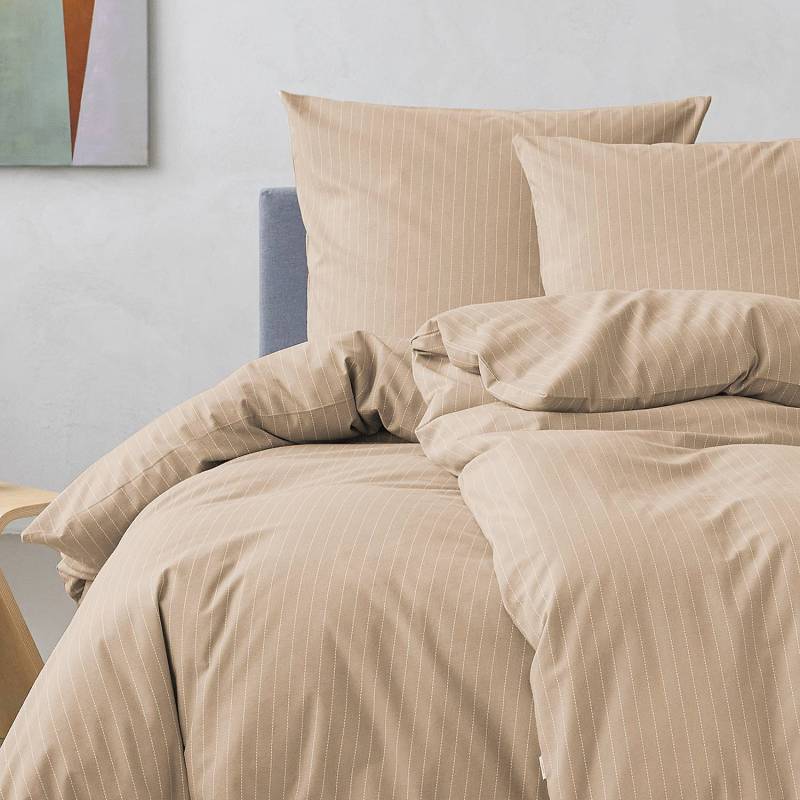 home24 Biber Bettwäsche 135 x 200 cm + Kissen 80 x 80 cm Beige/Sand von home24