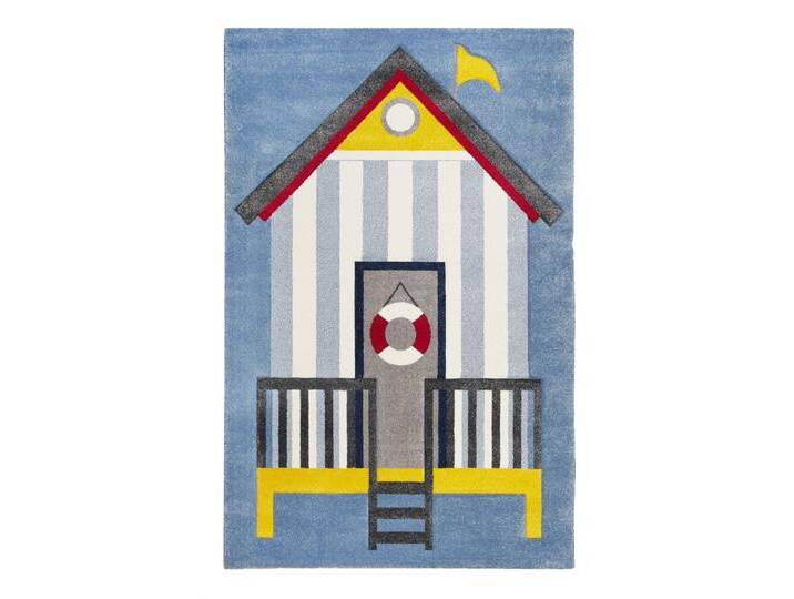 Blauer weicher Kinderteppich mit Strandhaus Motiv 200x290 Blauer weicher Kinderteppich mit Strandhaus Motiv 200x290 von Esprit-Home