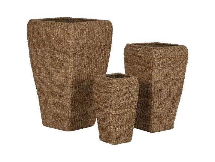 Esprit, Blumentopf, Set of Planters Home Natural Metal Natural Fibre 40 x 40 x 70 cm (3 Pieces) (40 cm) von Esprit-Home