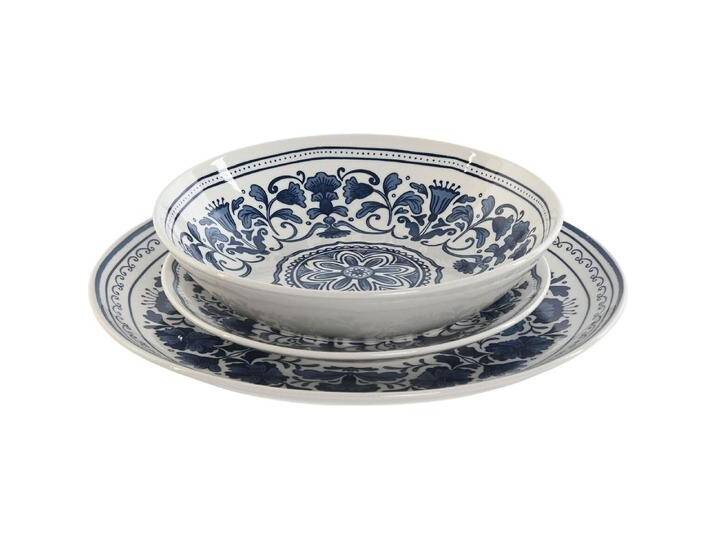 Esprit, Serviergeschirr, Geschirr Home Blau Weiss Porzellan Araber 27 x 27 x 2 cm 18 Stücke von Esprit-Home