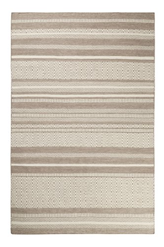 Esprit Home I Handweb Kurzflor Teppich/Läufer aus Wolle für Wohnzimmer, Flur, Schlafzimmer I Hudson Kelim ESP-6113-02 | Taupe Beige | (160 x 230 cm) von Esprit Home
