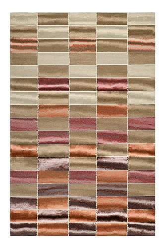 Esprit Home I Moderner Kurzflor Teppich - Läufer für Wohnzimmer, Flur, Schlafzimmer I Fida I ESP-3801-03 I Beige Taupe Orange Lila Sand I (70 x 140 cm) von Esprit Home