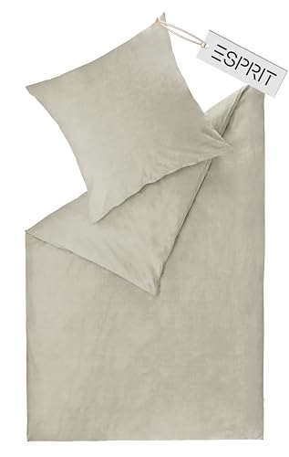 Esprit Home Premium Bettwäsche 155x220 Baumwolle Grau 2tlg - Bettwäsche-Sets 2teilig bestehend aus 1 Bettwäschebezug 155x220cm - inkl. 1 Kopfkissenbezug 80x80cm - Öko-Tex Zertifiziert von Esprit Home