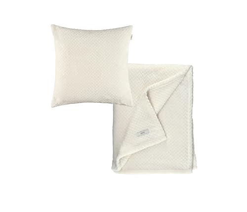 Esprit Premium Wohndecken-Set - Kuscheldecke 140x190cm + Kissenhülle 45x45cm - Oeko-TEX Tagesdecke mit Dekokissenbezug - Flauschige Sofadecke Set - Decke & Kissenbezug Weiss Esprit Premium Wohndecken-Set - Kuscheldecke 140x190cm + Kissenhülle 45x45cm - Oeko-TEX Tagesdecke mit Dekokissenbezug - Flauschige Sofadecke Set - Decke & Kissenbezug Weiss von Esprit Home