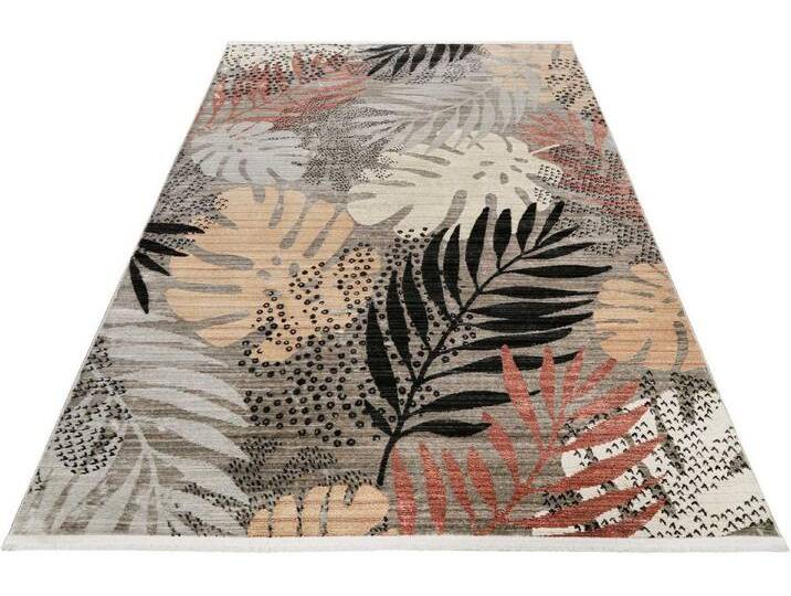 Esprit Teppich Florence ESP-21077, rechteckig, Höhe: 7 mm, Moderner Designteppich mit Fransen, Dschungel, Wohnzimmer, grau, grau Esprit Teppich Florence ESP-21077, rechteckig, Höhe: 7 mm, Moderner Designteppich mit Fransen, Dschungel, Wohnzimmer, grau, grau von Esprit-Home