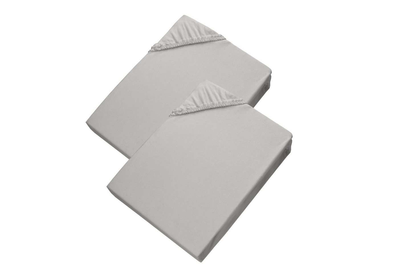 Esprit Spannbettlaken PREMIUM Spannbettlaken, 95% Baumwolle, 5% Elasthan, Gummizug: rundum, (2 Stück), 100 x 200 cm - 2er Set in Grau von Esprit