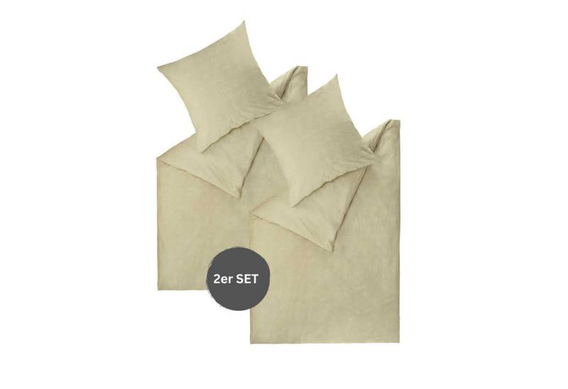 Esprit Bettwäsche HARP Renforcé Kissenbezüge und Bettwäsche, Baumwolle, 2 teilig, 135 x 200 cm - 2er Set in Beige von Esprit