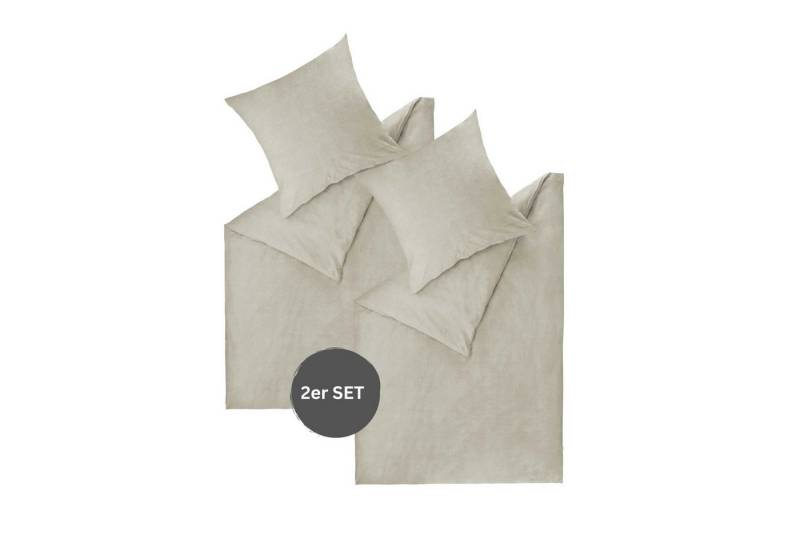 Esprit Bettwäsche HARP Renforcé Kissenbezüge und Bettwäsche, Baumwolle, 2 teilig, 135 x 200 cm - 2er Set in Grau von Esprit