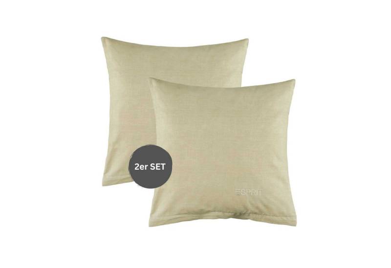 Esprit Bettwäsche HARP Renforce Kissenbezüge und Bettwäsche, Baumwolle, 2 teilig, 40 x 40 cm 2er Pack in Beige von Esprit
