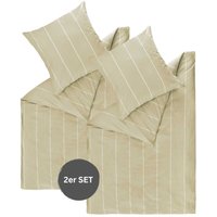ESPRIT Renforcé Bettwäsche HARPLINES - 2er Set 140x200 cm, Beige von Esprit
