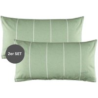 ESPRIT Renforcé Kissenbezüge HARPLINES - 2er Set 40x80 cm, Grün von Esprit