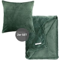 ESPRIT Wohndecke mit Dekokissenhülle COMFY-2 - 1 Stück 140x190 cm, Grün von Esprit