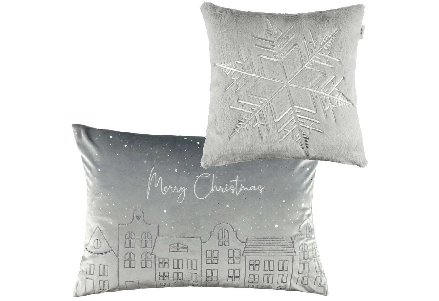 Esprit Kissenhülle TOWN Zierkissenhülle Weihnachten, (1 Stück), in Grau von Esprit