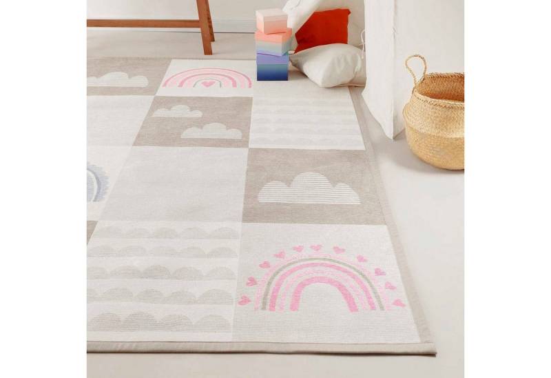 Esprit Kinderteppich Lovely Rainbow ESP-002, rechteckig, Höhe: 10 mm, Wendeteppich, farbig eingefasst von Esprit