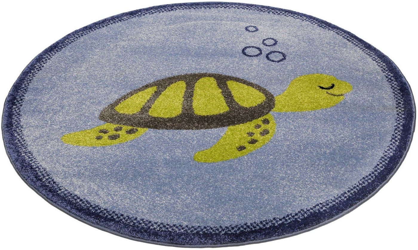 Kinderteppich Turtle ESP-40170, Esprit, rund, Höhe: 13 mm, Kurzflorteppich mit Schildkröten Motiv von Esprit