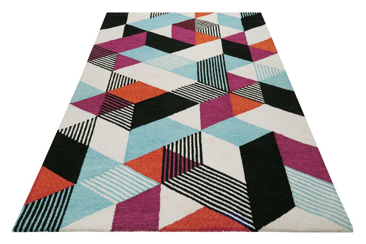Esprit Teppich Uptown, rechteckig, Höhe: 8 mm, bunt, handgetuftet, grafischer Retro Look für Wohnzimmer, Schlafzimmer Esprit Teppich Uptown, rechteckig, Höhe: 8 mm, bunt, handgetuftet, grafischer Retro Look für Wohnzimmer, Schlafzimmer von Esprit