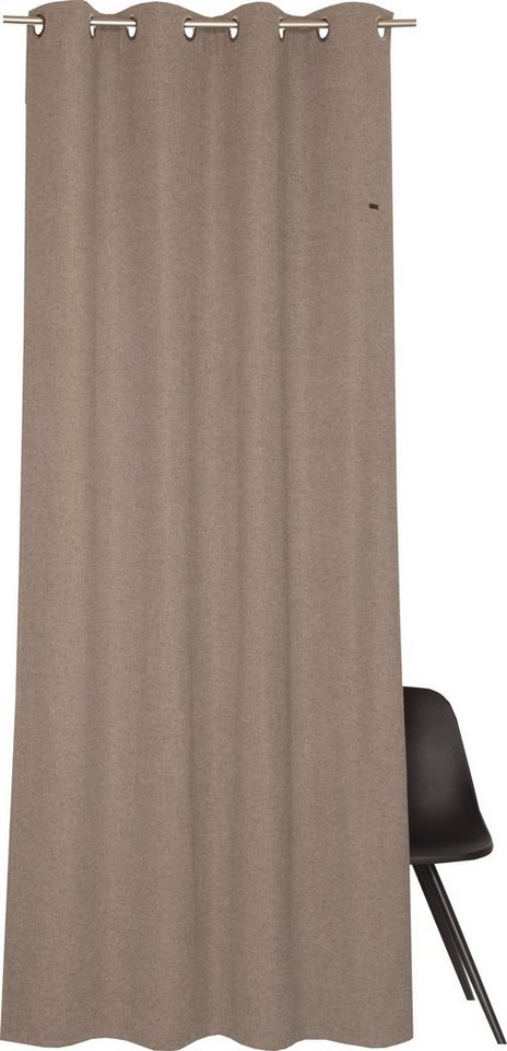 Esprit Vorhang Harp, Ösen (1 St), blickdicht, Microfaser, HxB: 250x140, Blickdicht, mit Lederlabel, (BxH) 140 x 250 cm von Esprit