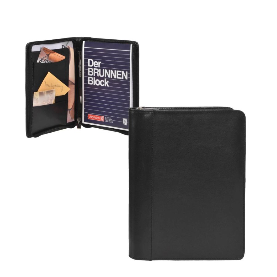 Schreibmappe Leder A5 mit Reißverschluss "Business" schwarz Esquire 6413-33-00 von Esquire