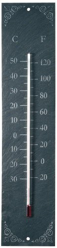 2 Stück Esschert Design Thermometer, Temperaturmesser aus Schiefer, Anzeige in Fahrenheit und Celsius, ca. 10 cm x 45 cm 2 Stück Esschert Design Thermometer, Temperaturmesser aus Schiefer, Anzeige in Fahrenheit und Celsius, ca. 10 cm x 45 cm von Esschert Design BV