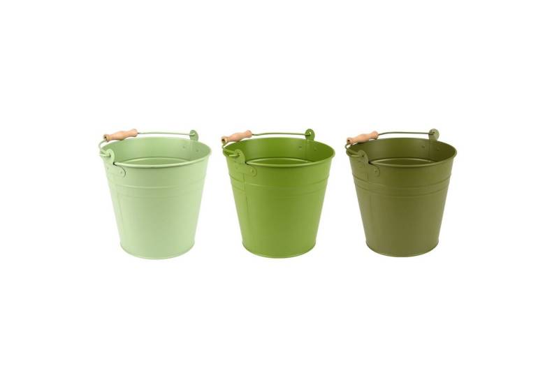 esschert design Baueimer, Garteneimer Grüntöne mit Holzgriff 5L Ø23 x 23 cm von esschert design