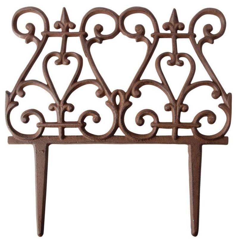 esschert design Beetbegrenzung, Set, Beetzaun Zierzaun mit Erdspieß, aus Gusseisen, 27 x 27 cm von esschert design