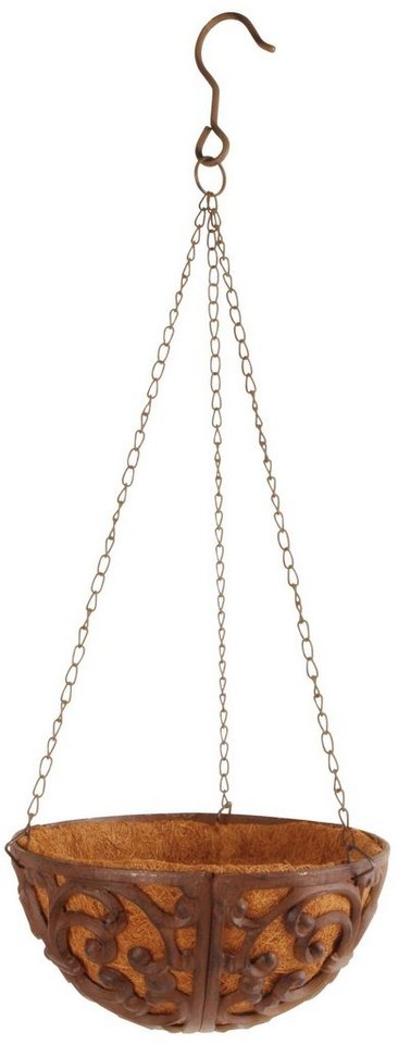 esschert design Blumenampel (Set, 2 St), 2 Stück Blumenampel mit Kokoseinlage Gusseisen-Hängekorb Ø27 cm von esschert design