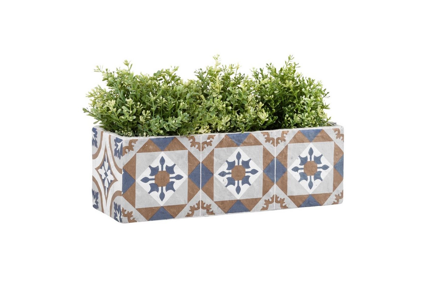 esschert design Blumentopf, Blumenkasten Portugiesische Kacheln 40x13,5cm Blumentopf Beton von esschert design