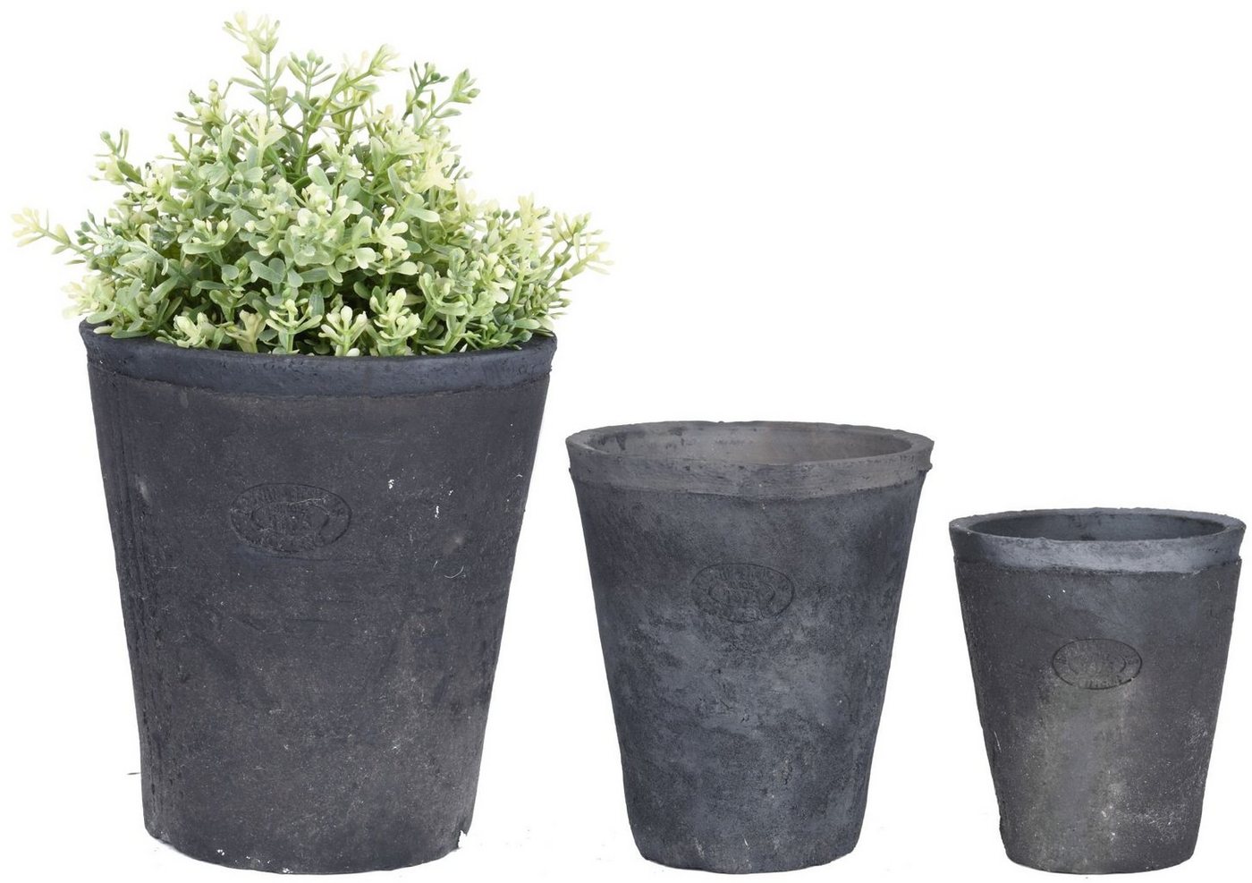 esschert design Blumentopf, Terracotta Blumentopf 3er Set S/M/L grau von esschert design