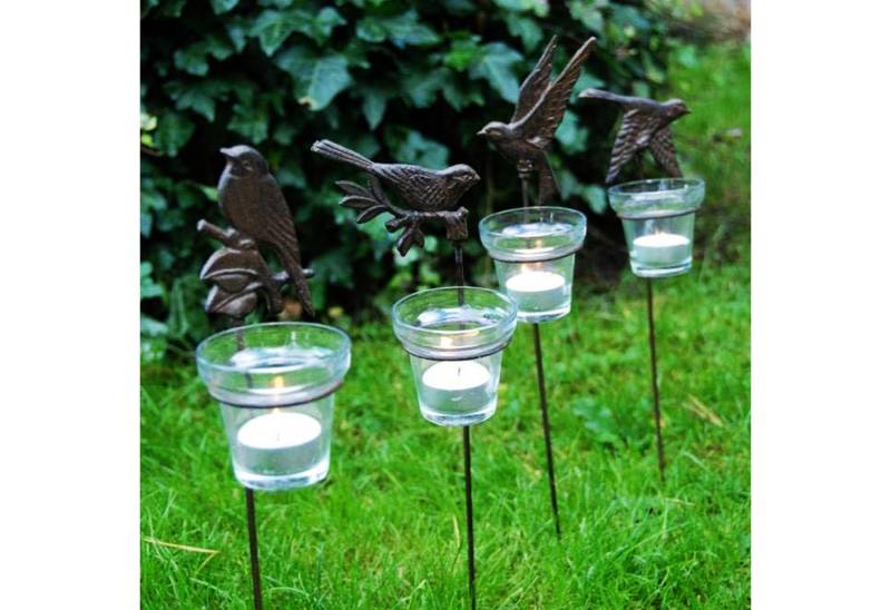 Esschert Design BV Gartenfigur 2er Set Teelichthalter Vögel inkl. Teelichtglas von Esschert Design BV