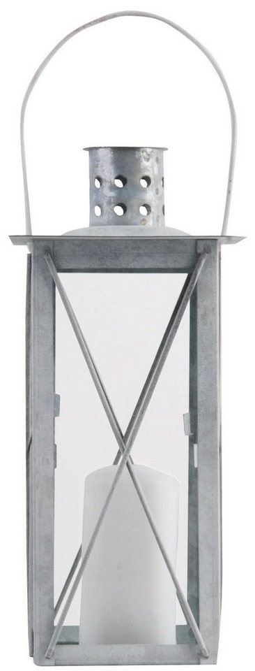 esschert design Kerzenlaterne (Set, 2 St), Laterne Windlicht Farol, in grau aus verzinktem Metall von esschert design