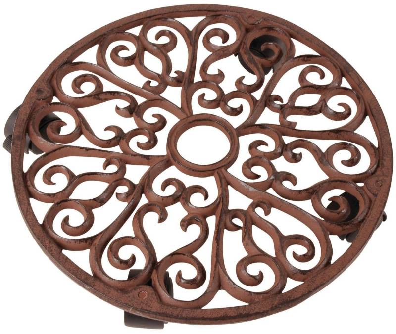 esschert design Pflanzenroller, (Set, 5-St), Blumenroller rund, aus Gusseisen, Ø 35 cm von esschert design
