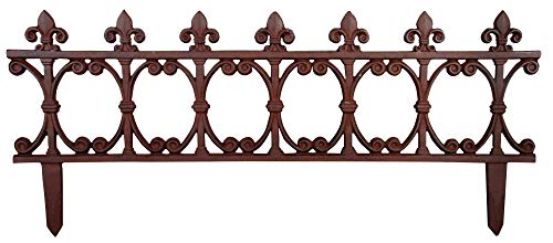 2 Stück Esschert Design Beetzaun Klassik, breiter Zierzaun aus Gusseisen, 82 x 36 cm, Beet Abgrenzung mit Erdspieß von Esschert Design
