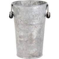 2 Stück Esschert Design Blumentopf, Übertopf Vase in grau aus verzinktem Metall, Größe S, ca. 16 cm x 14 cm x 21 cm von Esschert Design