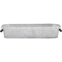 2 Stück Esschert Design Blumentopf, Übertopf in grau aus verzinktem Metall, lang, ca. 59 cm x 17 cm x 12 cm von Esschert Design