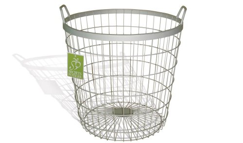 2 Stück Esschert Design Kartoffelerntekorb, Erntekorb aus Metall in silber, ca. 45 cm x 42 cm x 45 cm von Esschert Design