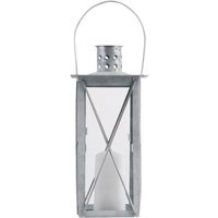 2 Stück Esschert Design Laterne, Windlicht Farol in grau aus verzinktem Metall, Größe S, ca. 12 cm x 12 cm x 26 cm von Esschert Design
