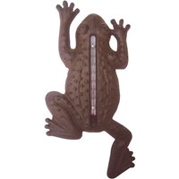 2 Stück Esschert Design Thermometer, Temperaturmesser Motiv Frosch aus Gusseisen, ca. 12 cm x 24 cm von Esschert Design