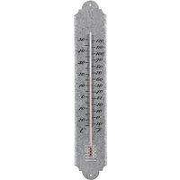 2 Stück Esschert Design Thermometer, Temperaturmesser in grau aus verzinktem Metall, Größe L, Anzeige in Fahrenheit und Celsius, ca. 9 cm x 50 cm von Esschert Design