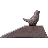 2 Stück Esschert Design Türkeil Vögel, Türstopper in Keilform mit kleinem Vogel aus rötlichem Eisenguss von Esschert Design