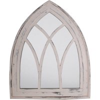 2 Stück Esschert Design Wandspiegel, Garderobenspiegel im Gothic Stil in wasch-weiß, ca. 66 cm x 80 cmm von Esschert Design