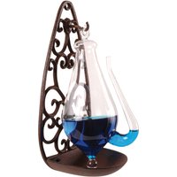3 Stück Esschert Design Glasbarometer mit blauer Flüssigkeit, aus Gusseisenhalterung, für Wandmontage, 14 x 12 x 28 cm von Esschert Design
