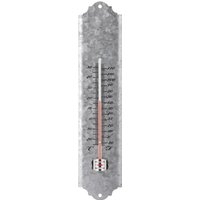 3 Stück Esschert Design Thermometer, Temperaturmesser in grau aus verzinktem Metall, Größe S, Anzeige in Fahrenheit und Celsius, ca. 6,7 cm x 30 cm von Esschert Design
