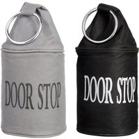 3 Stück Esschert Design Türstopper, Türpuffer mit Ring, in schwarz oder grau, sortiert, ca. 14 cm x 14 cm x 34 cm von Esschert Design