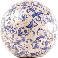 5 Stück Esschert Design Dekokugel, Gartenkugel aus Keramik in blau-weiß, Größe L, Ø ca. 18 cm von Esschert Design