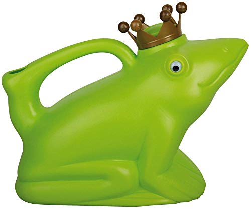 5 Stück Esschert Design Gießkanne, Wasserkanne Motiv Froschkönig in grün aus Kunststoff, ca. 24 cm x 12 cm x 20 cm von Esschert Design
